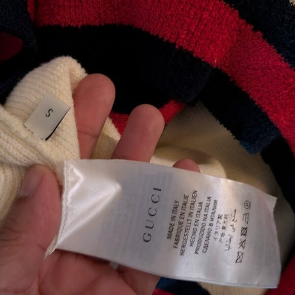 Gucci Cream Cardigan with Red and Black Accents - Picture 15 of 15